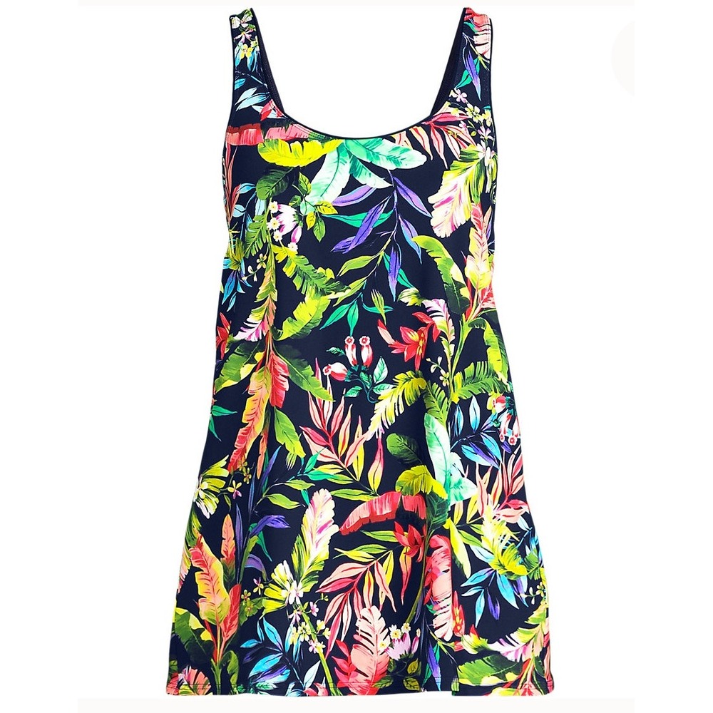 Lands End Womens One Piece Swimsuit Dress Colorful Size 1X Beach Modest NWOT $99